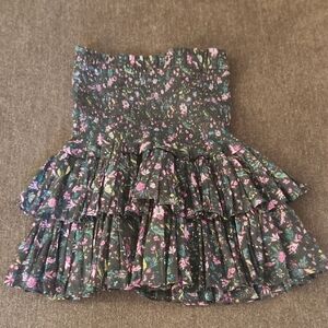 Isabel Marant Black Floral A-Line Skirt